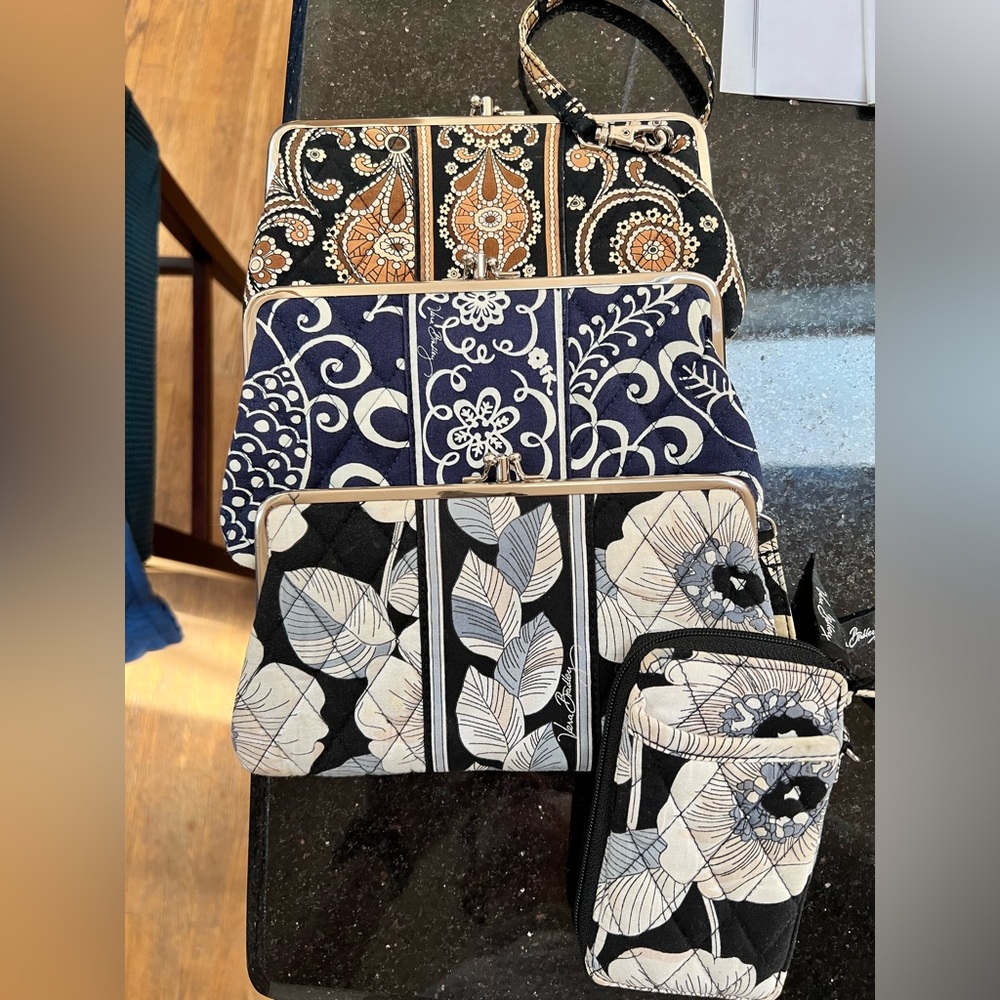 3 Vera Bradley Clutch Wallets and small Wristlet